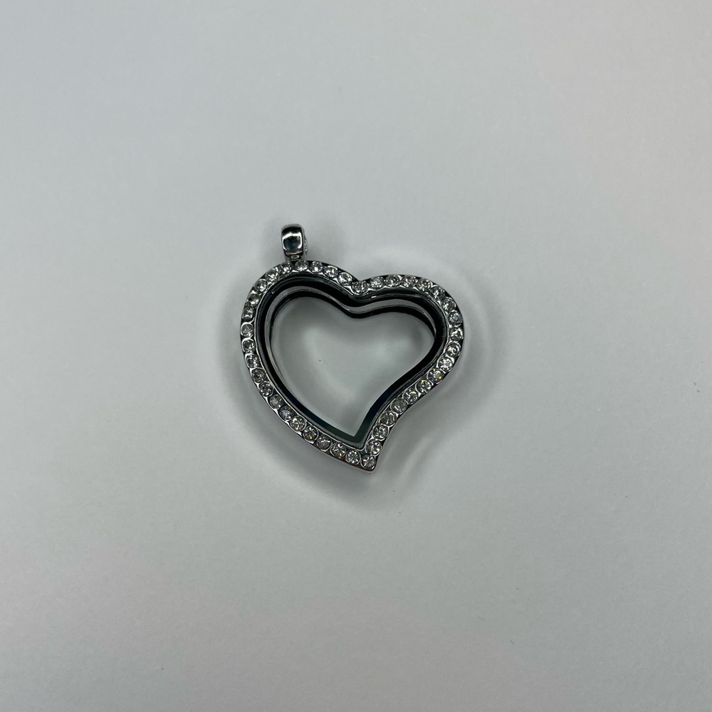 Radiant Sparkle Silver-Tone Gem Dazzle Heart Locket - Picture 2 of 4